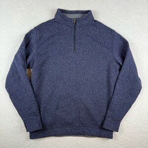 Peter Millar Crown Fleece Sweater Mens XL 1/4 Zip Blue Classic Fit Pullover